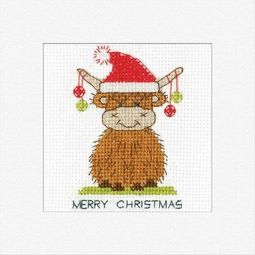 Highland Santa Christmas Card Cross Stitch Kit