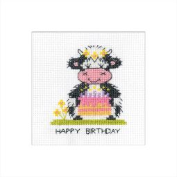 Milkshake Birthday Cake Greeting Card Cross Stitch Kit