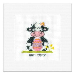 Milkshake the Cow Easter Card Cross Stitch Kit