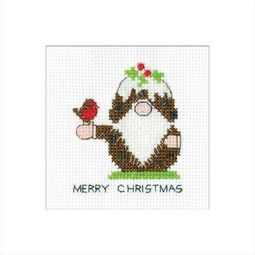Gonk - Pudding &amp; Robin Christmas Card Cross Stitch Kit