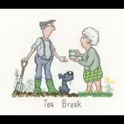 Tea Break Cross Stitch Kit by Peter Underhill