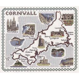 Cornwall Map Cross Stitch Kit