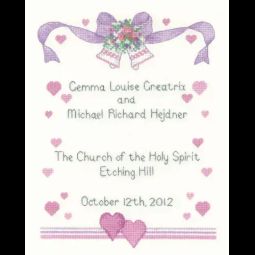 Wedding Sampler cross stitch kit by Sue Hill