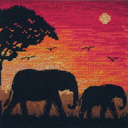 Elephant Silhouette Cross Stitch Kit