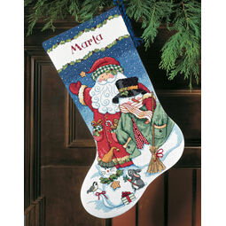 Santa & Snowman Stocking Cross Stitch Kit