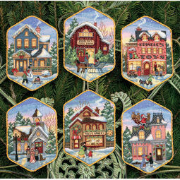Christmas Village Cross Stitch Ornaments Kit (Set of 6)