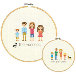 All In The Family Cross Stitch Hoop Kit