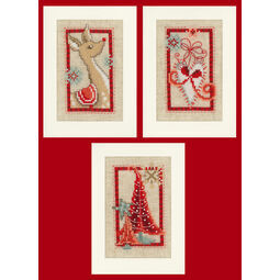 Christmas Symbols - Set Of 3 Cross Stitch Card Kits