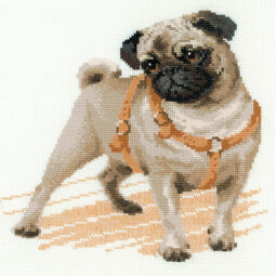 Pug Dog Cross Stitch Kit
