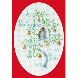 Partridge In A Pear Tree Cross Stitch Christmas Card Kit