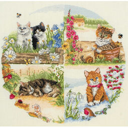 Cats & Seasons Cross Stitch Kit
