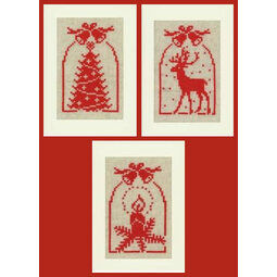 Christmas Silhouette Cross Stitch Card Kits (Set Of 3)