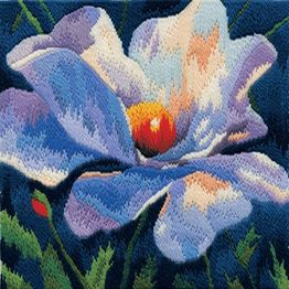 White Poppy Long Stitch Kit