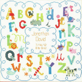 Alphabet Birth Cross Stitch Record Kit