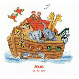 Noah's Ark Birth Sampler Cross Stitch Kit
