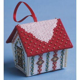 Red & Gold Gingerbread House 3D Cross Stitch Kit