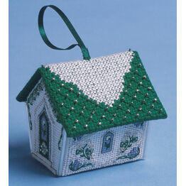 Green & Silver Gingerbread House 3D Cross Stitch Kit