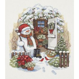 Garden Shed Snowman Cross Stitch Kit