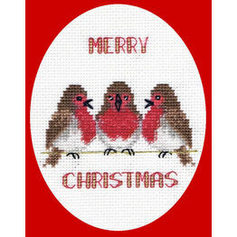 Robin Trio Christmas Card Cross Stitch Kit