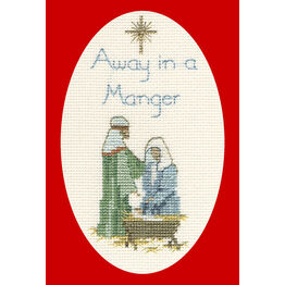 Away In A Manger Christmas Cross Stitch Card Kit