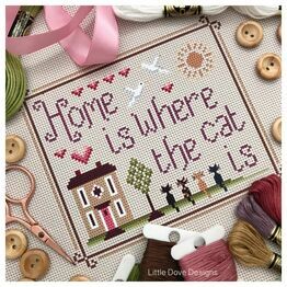 Home Is Where The Cat Is Cross Stitch Kit