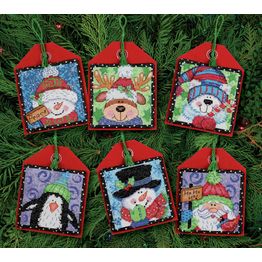 Christmas Pals Ornament Cross Stitch Kits (Set of 6)