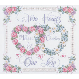 Two Hearts, One Love Cross Stitch Kit