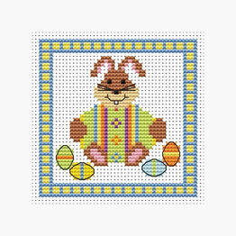 Bunny And Green Egg Easter Cross Stitch Card Kit