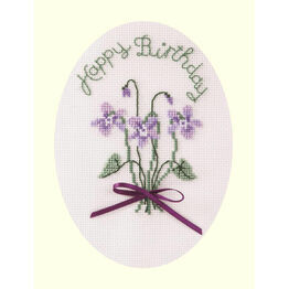 Violets Cross Stitch Card Kit