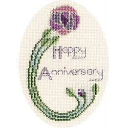 Mackintosh Rose Anniversary Cross Stitch Card Kit
