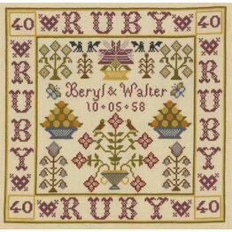 Ruby Anniversary Sampler Cross Stitch Kit