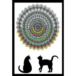 Design Works Cat Mandala - Zenbroidery Fabric Pack
