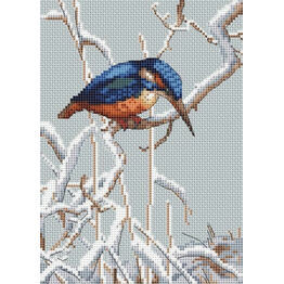 Let It Snow Kingfisher Cross Stitch Kit