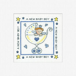 A New Baby Boy Cross Stitch Card Kit