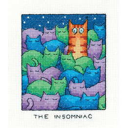The Insomniac Cat Cross Stitch Kit