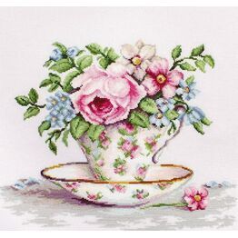 Blooms In A Teacup Cross Stitch Kit