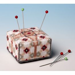The Victorian Tile Pin Cushion 3D Cross Stitch Kit