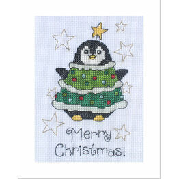 Daisy Penguin Cross Stitch Christmas Card Kit