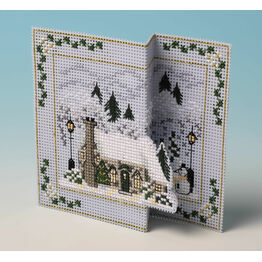 Fir Tree Cottage 3D Cross Stitch Christmas Card Kit