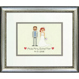 Bride & Groom Cross Stitch Wedding Sampler Kit