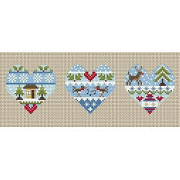 Festive Hearts Winter Cross Stitch Kit