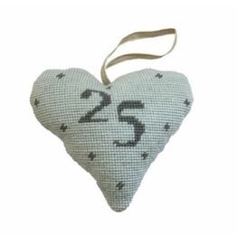 Silver Wedding Anniversary Heart Tapestry Kit
