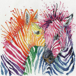 Colourful Zebras Cross Stitch Kit