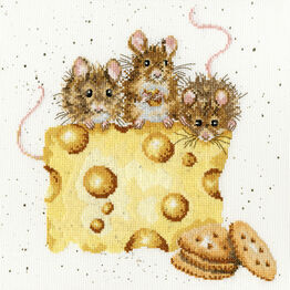 Crackers About Cheese - Three Mice Cross Stitch Kit