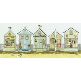 New England: Beach Huts Cross Stitch Kit