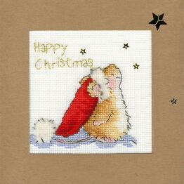 Star Gazing Mouse Cross Stitch Christmas Card Kit