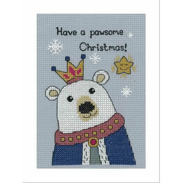 Bruce Polar Bear Cross Stitch Christmas Card Kit