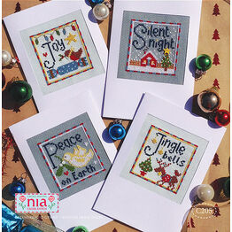Joy Cross Stitch Christmas Card Kits (set of 4)