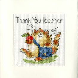 An Apple For Teacher Cross Stitch Card Kit