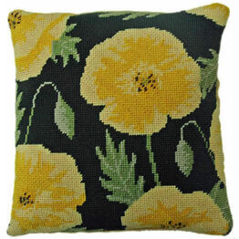 Yellow Poppy Herb Pillow Tapestry Kit